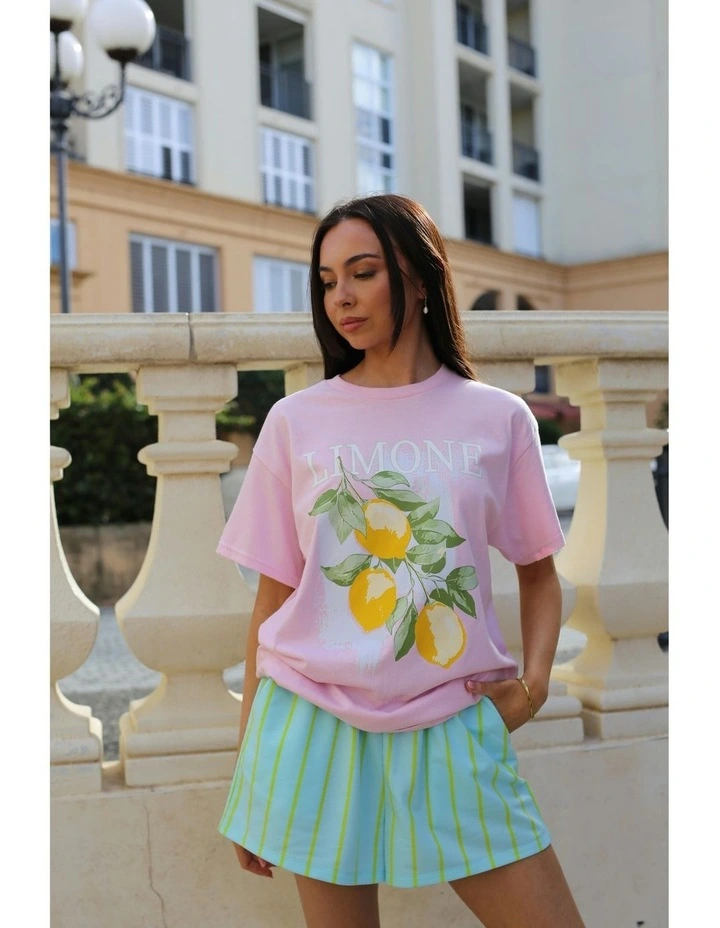 Limone Tee in Pink image 5
