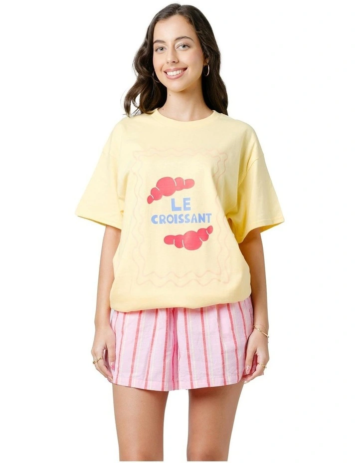 Le Croissant Tee in Yellow image 1