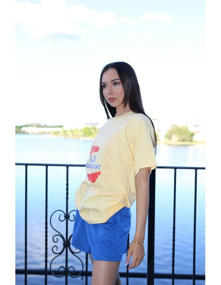 Le Croissant Tee in Yellow image 4