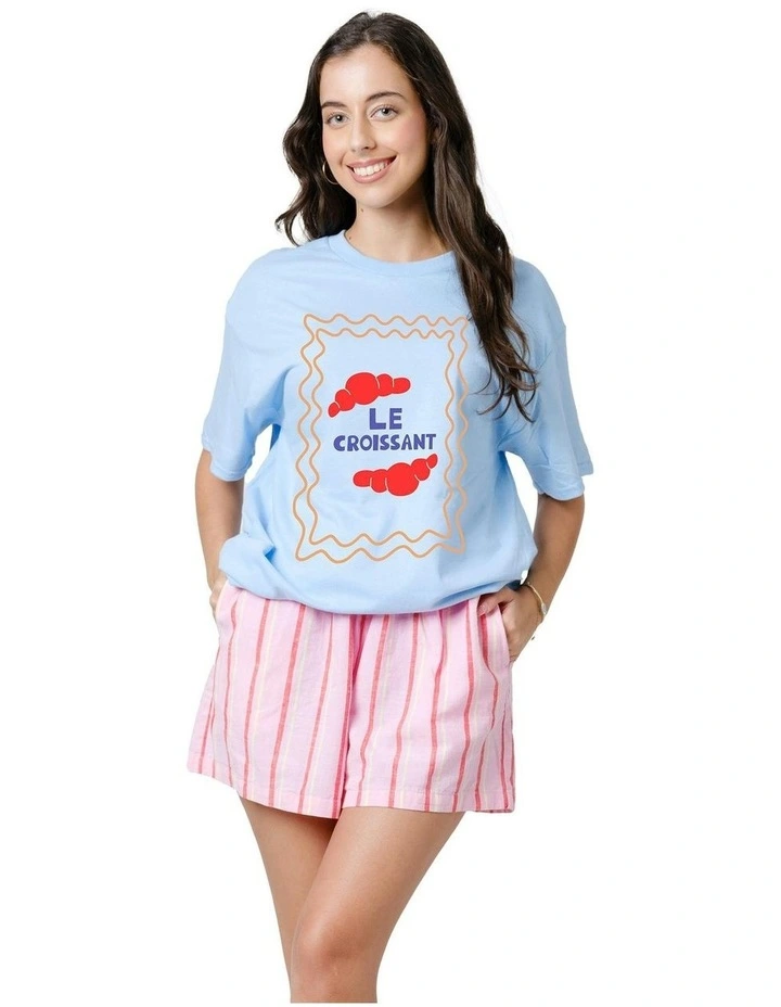 Le Croissant Tee in Blue image 1