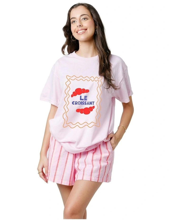 Le Croissant Tee in Pink image 3