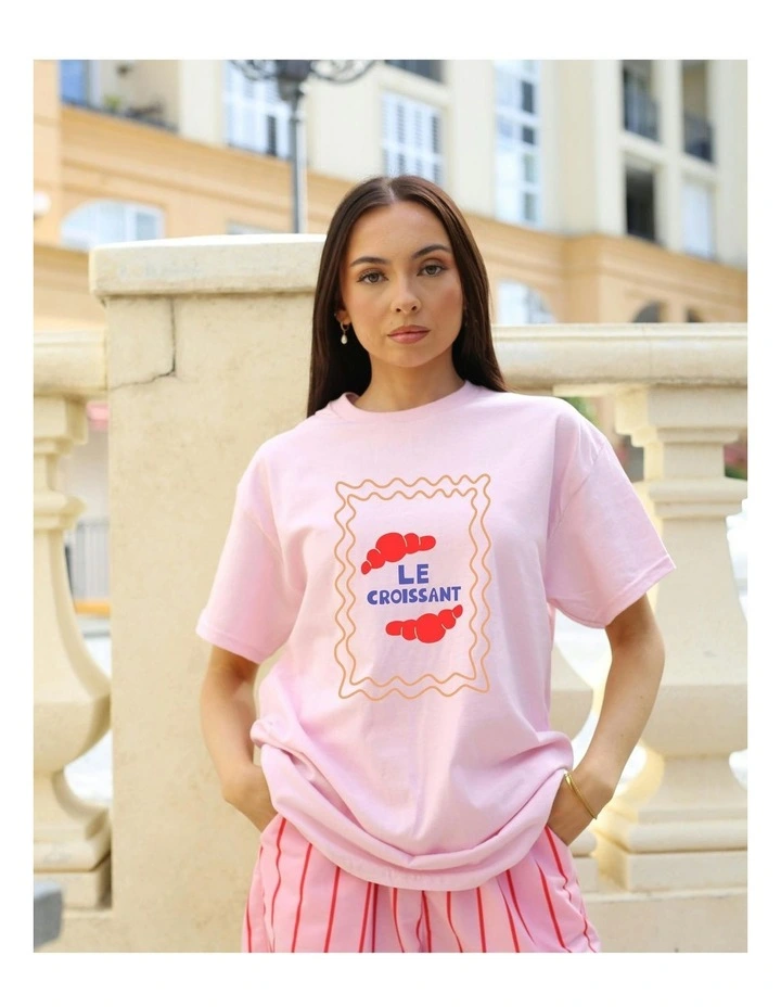 Le Croissant Tee in Pink image 6