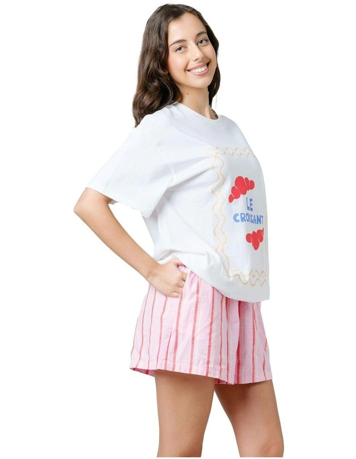 Le Croissant Tee in White image 3