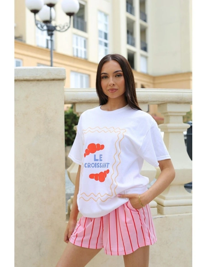 Le Croissant Tee in White image 4