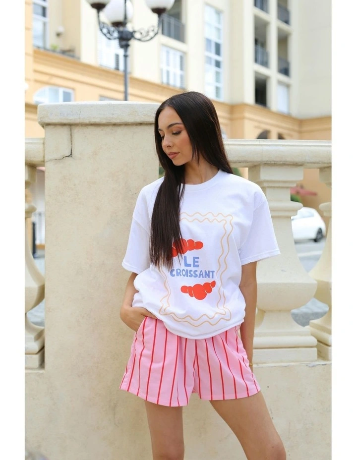 Le Croissant Tee in White image 5