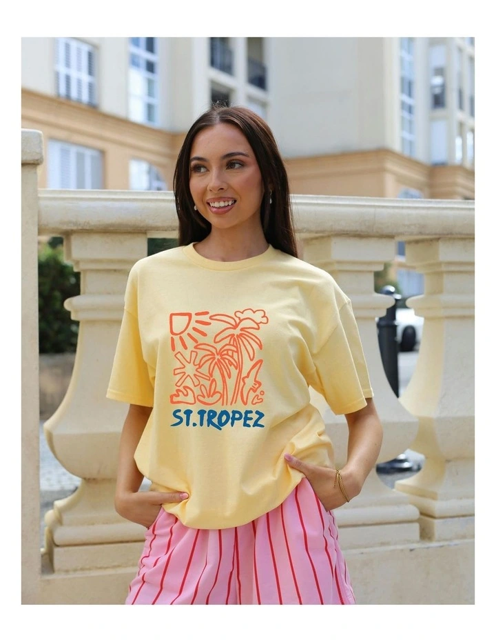 St Tropez Tee in Yellow image 4