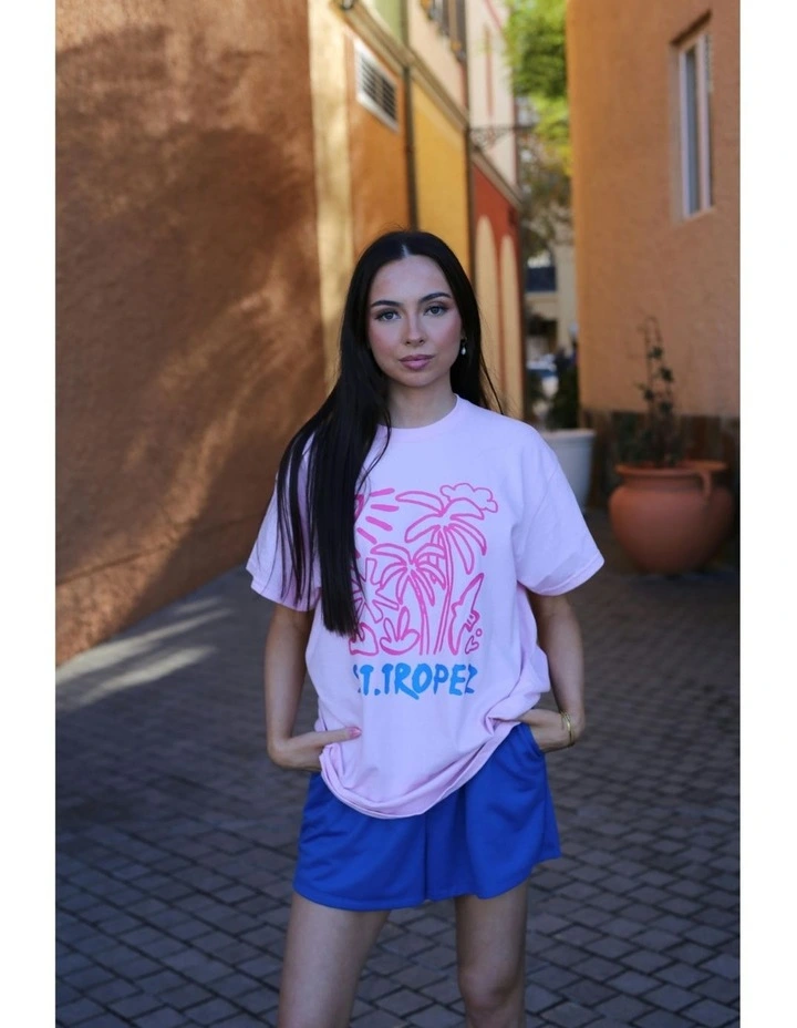 St Tropez Tee in Pink image 4