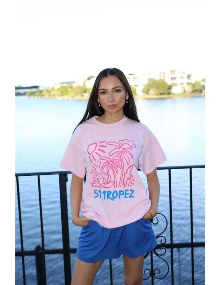 St Tropez Tee in Pink image 6