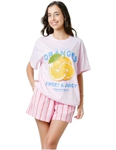 Citrus Delight Tee in Pink