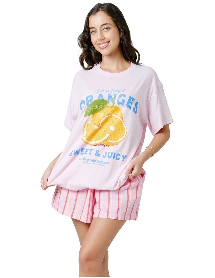 Citrus Delight Tee in Pink image 4