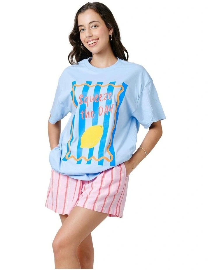 Squeeze The Day Tee in Blue image 4