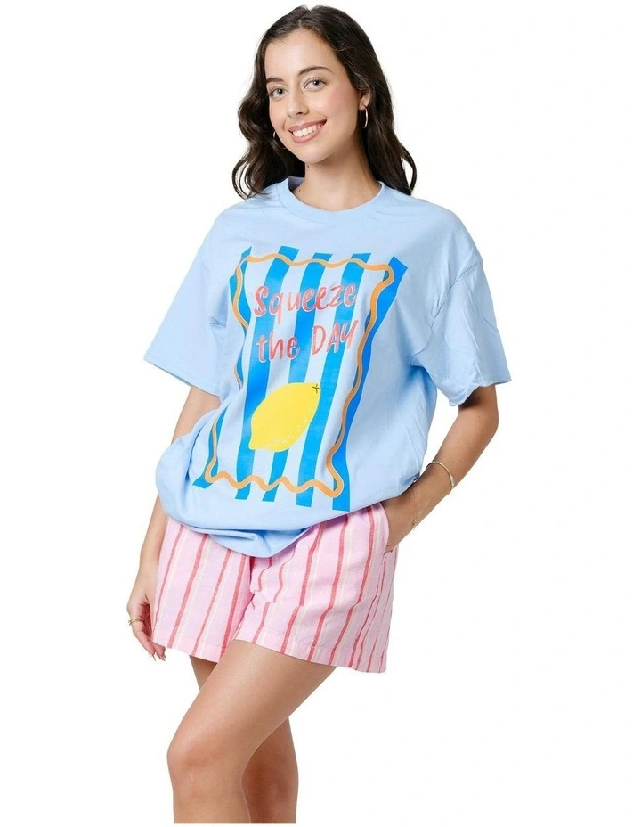 Squeeze The Day Tee in Blue image 5