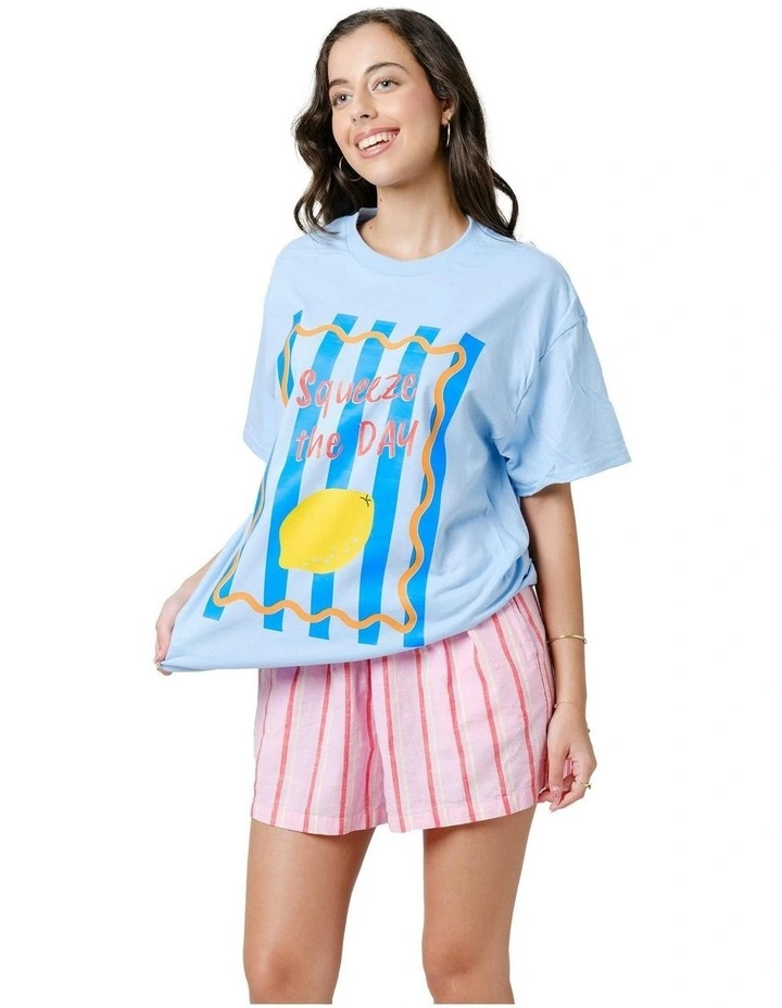 Squeeze The Day Tee in Blue image 6