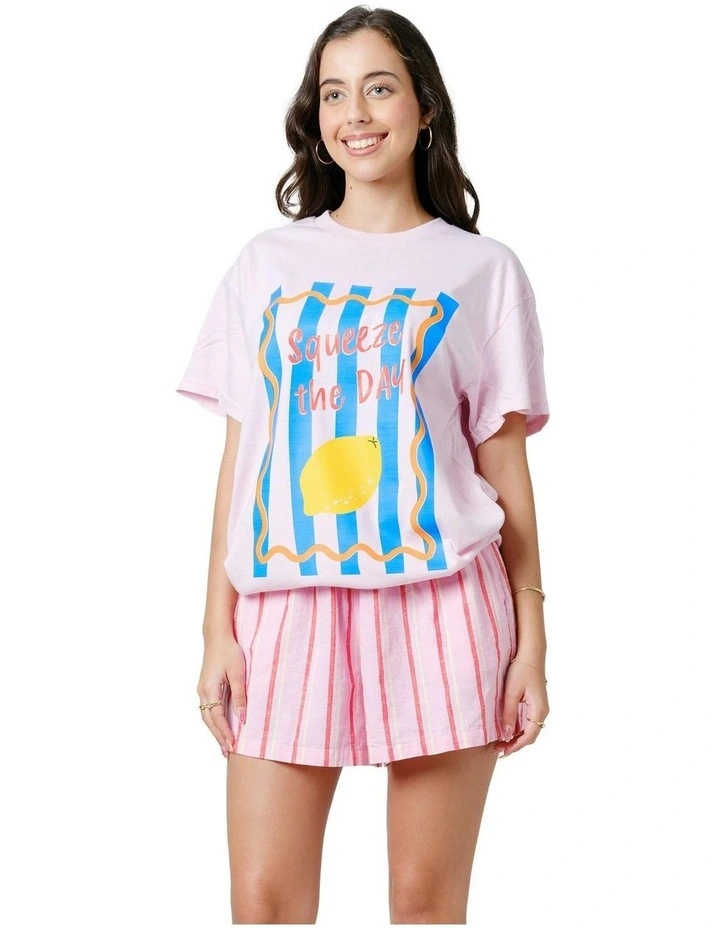 Squeeze The Day Tee in Pink image 1