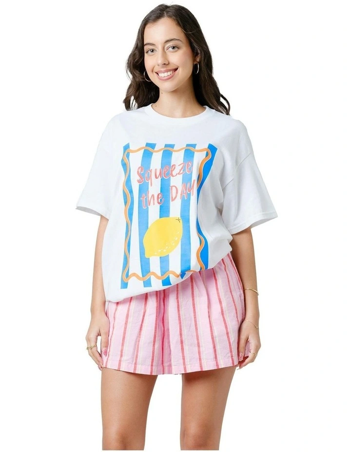 Squeeze The Day Tee in White image 1