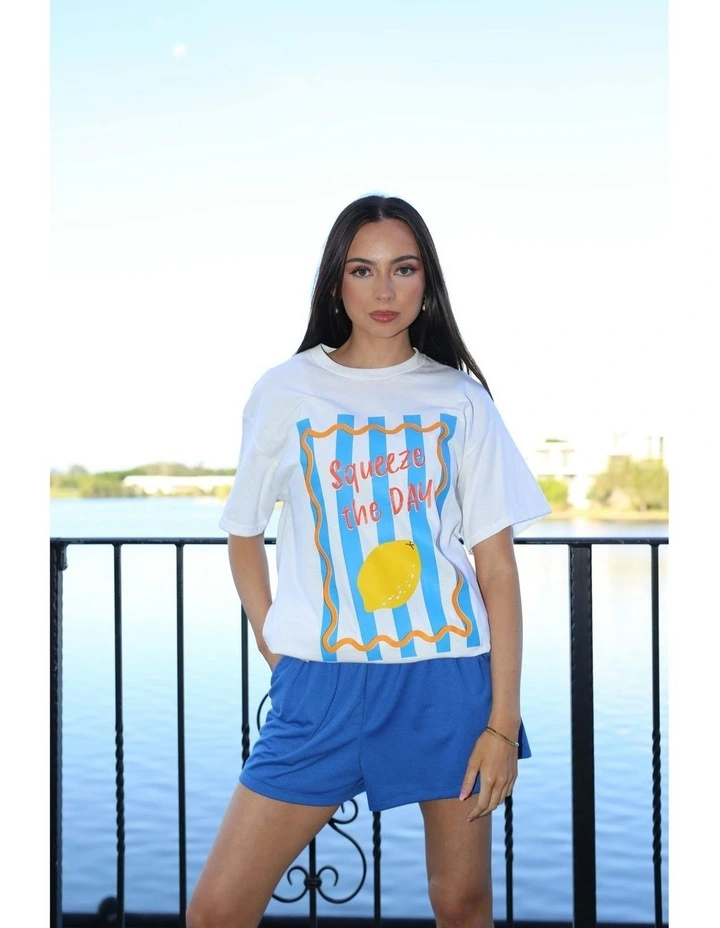 Squeeze The Day Tee in White image 4