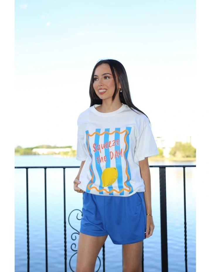 Squeeze The Day Tee in White image 5