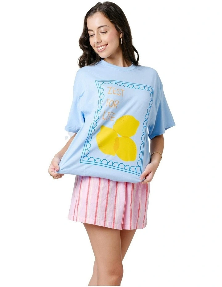 Zest For Life Tee in Blue image 6