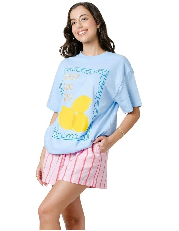 Zest For Life Tee in Blue image 7