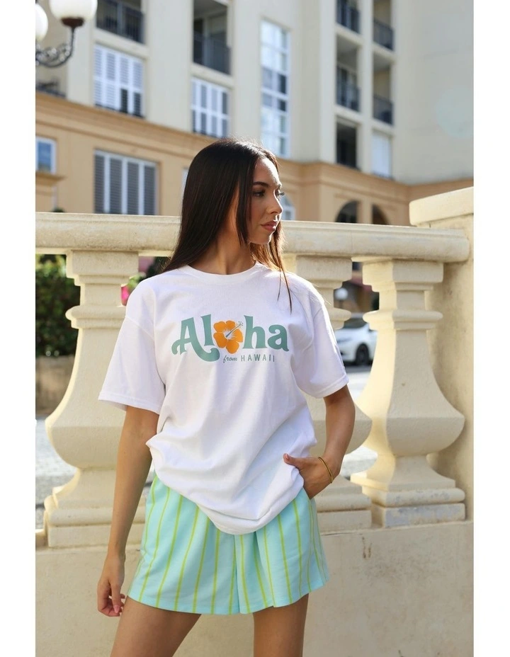 Aloha Tee in White image 4