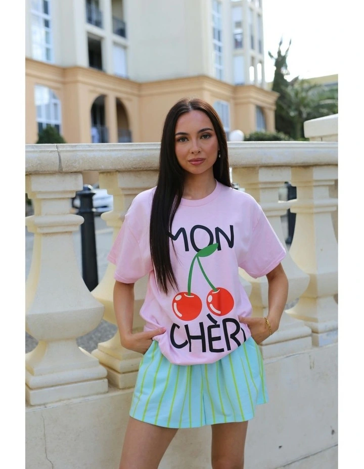 Mon Cheri Tee in Pink image 4