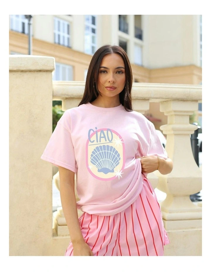 Ciao Tee in Pink image 6