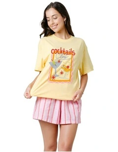 Cocktail Tee in Yellow