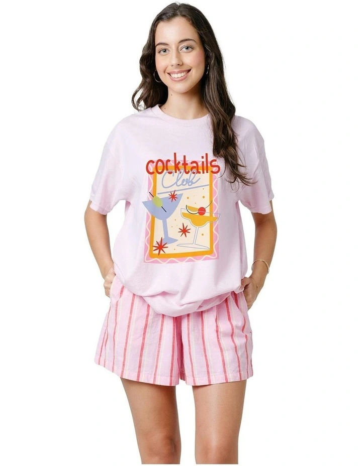 Cocktail Tee in Pink image 1