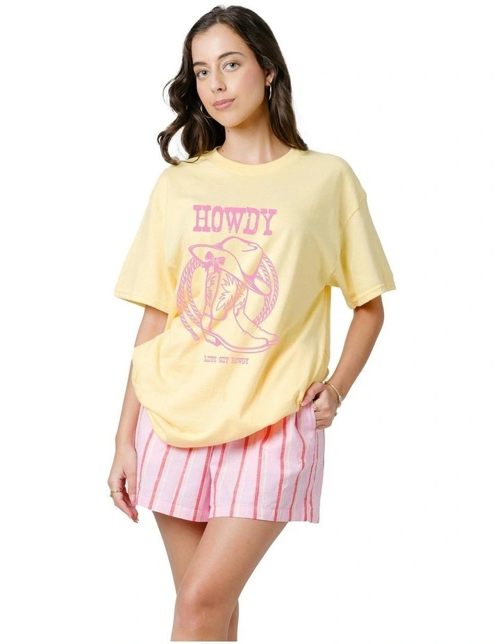 Howdy Tee in Yellow image 3