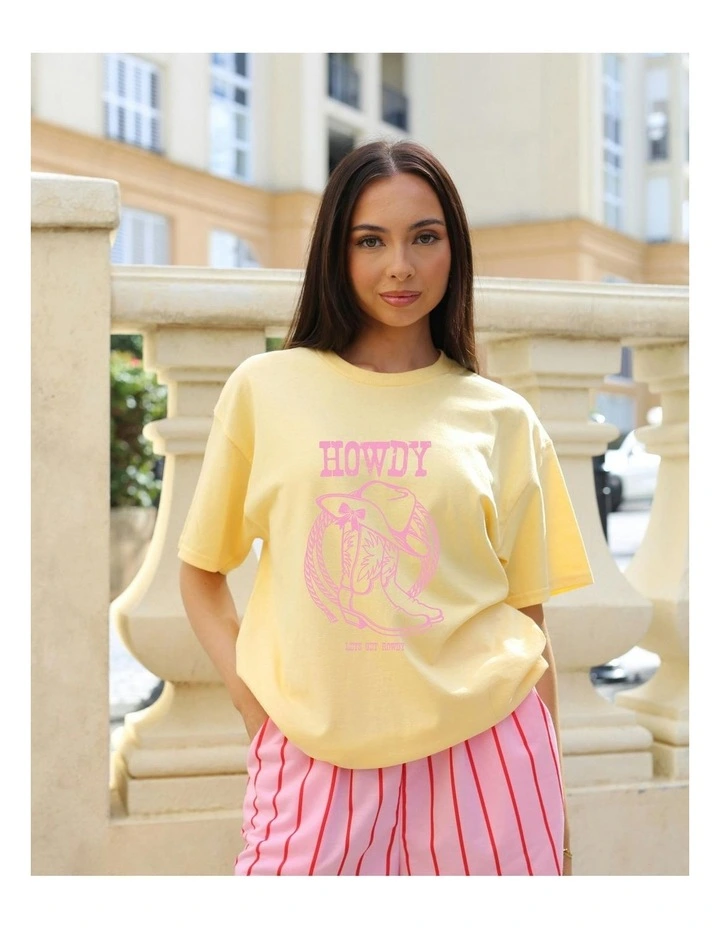 Howdy Tee in Yellow image 6