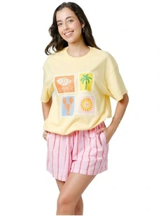 Postcard Tee in Yellow