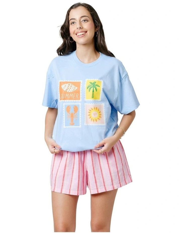 Postcard Tee in Blue image 1
