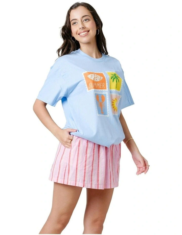 Postcard Tee in Blue image 4