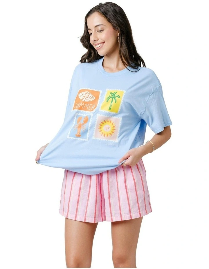 Postcard Tee in Blue image 5