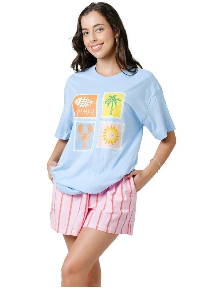 Postcard Tee in Blue image 6