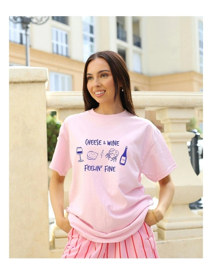 Feelin' Fine Tee in Pink image 6