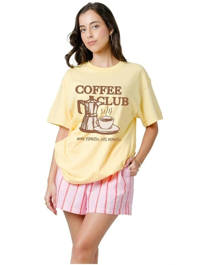 Coffee Lovers Tee in Yellow image 1