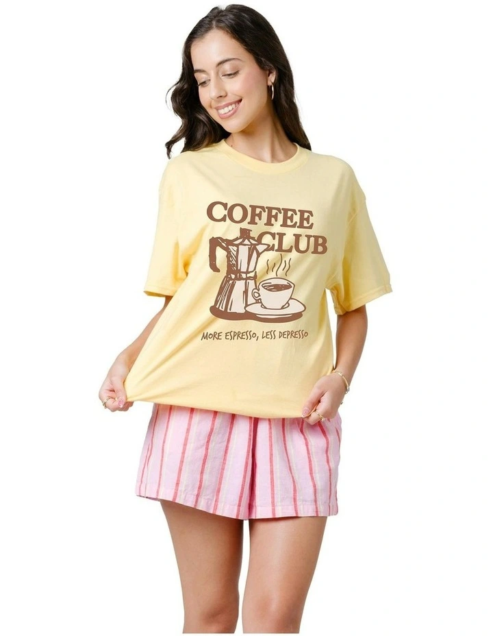 Coffee Lovers Tee in Yellow image 3