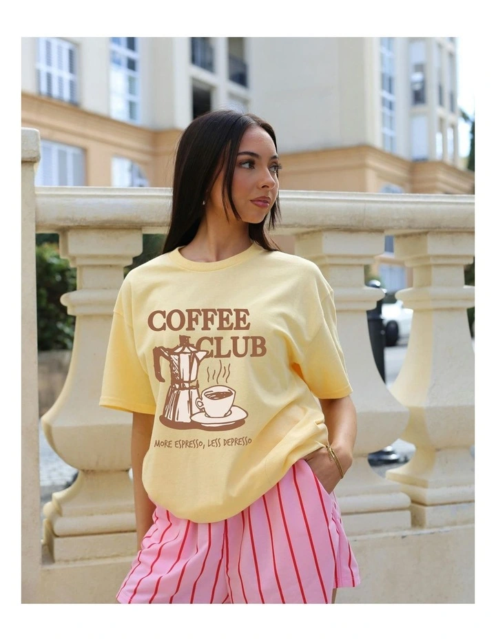 Coffee Lovers Tee in Yellow image 4