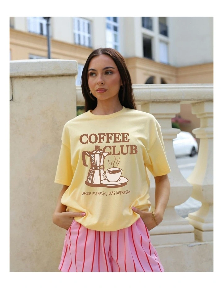 Coffee Lovers Tee in Yellow image 5