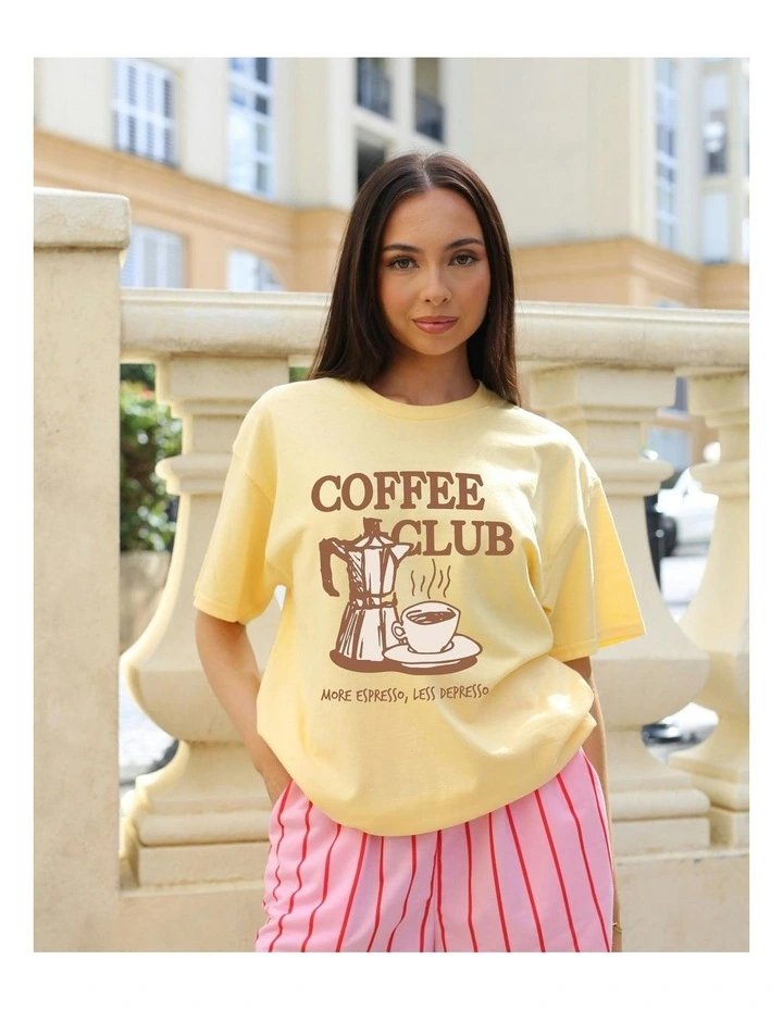 Coffee Lovers Tee in Yellow image 6