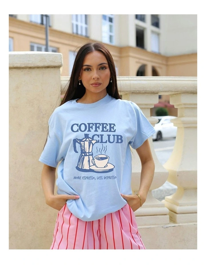 Coffee Lovers Tee in Blue image 4