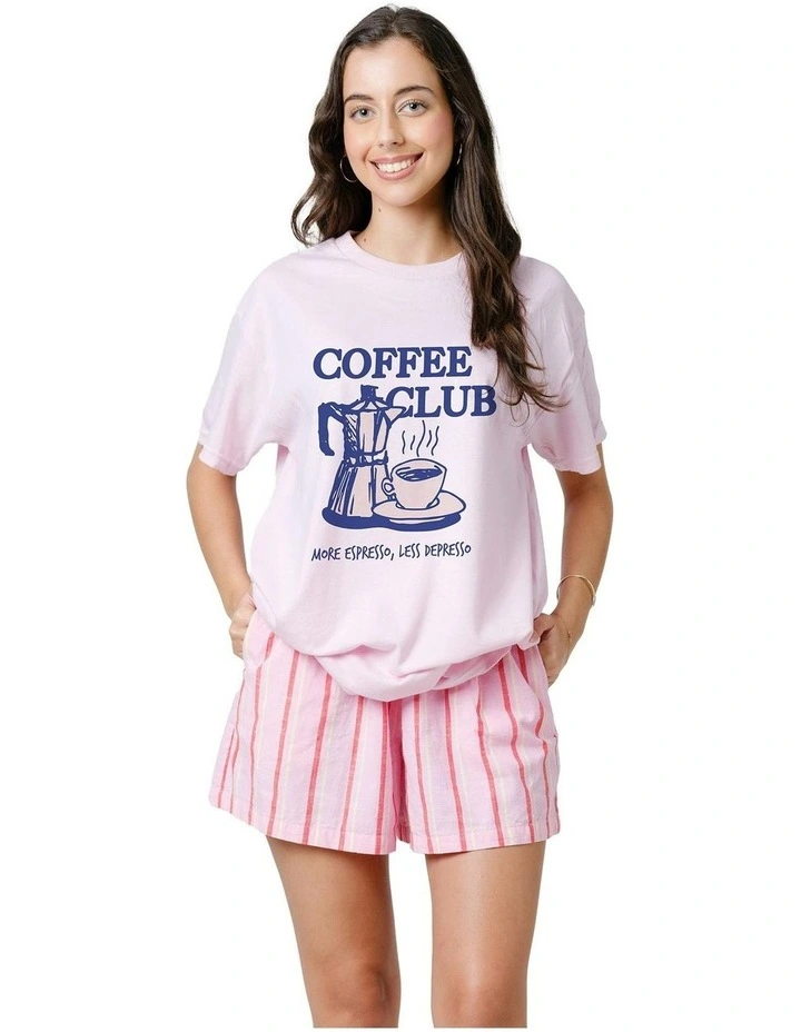 Coffee Lovers Tee in Pink image 1