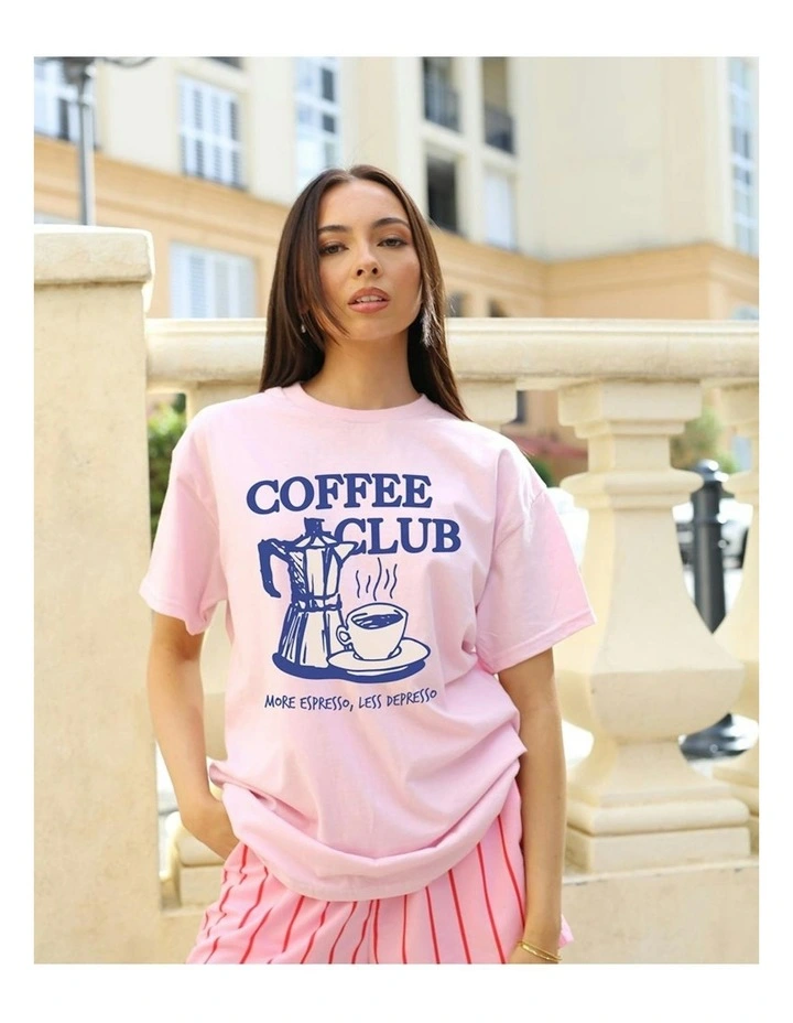 Coffee Lovers Tee in Pink image 4