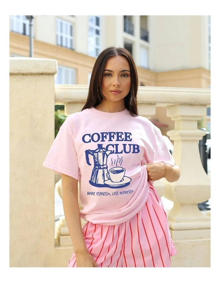 Coffee Lovers Tee in Pink image 5