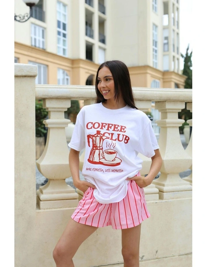 Coffee Lovers Tee in White image 4