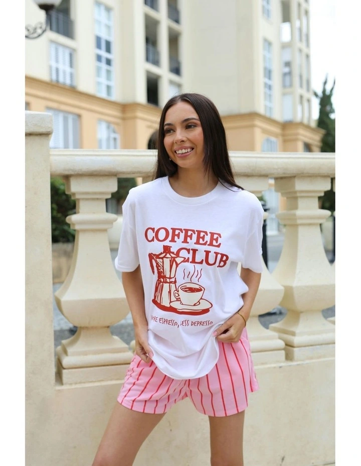 Coffee Lovers Tee in White image 5