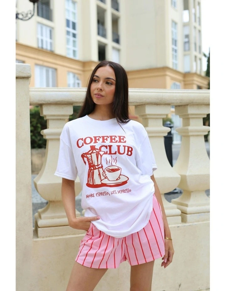 Coffee Lovers Tee in White image 7