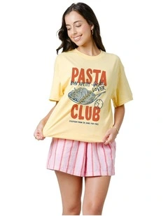 Pasta Club Tee in Yellow