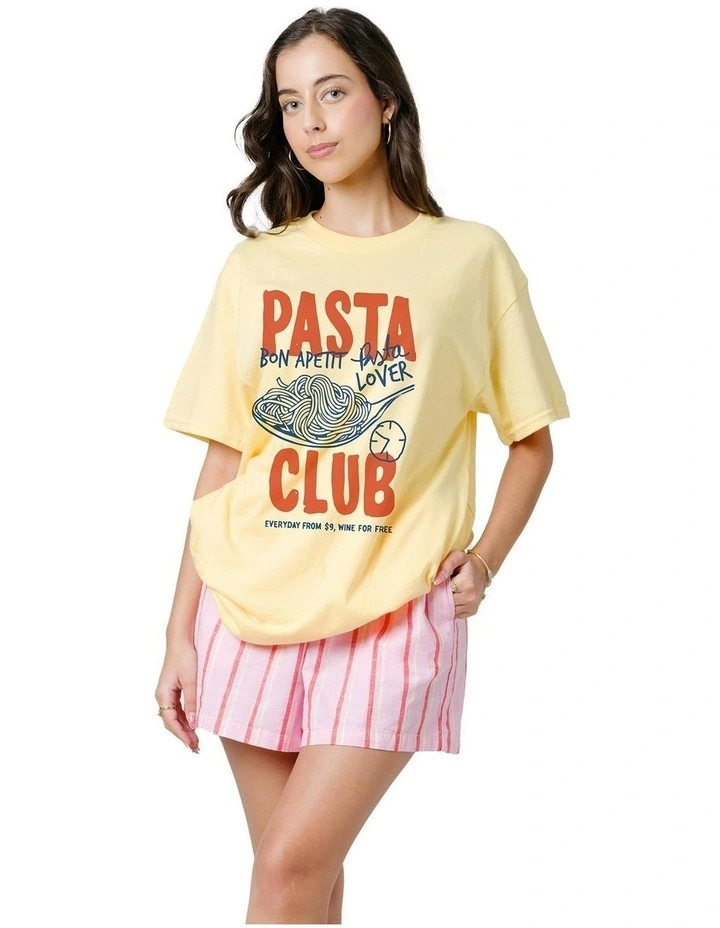 Pasta Club Tee in Yellow image 3